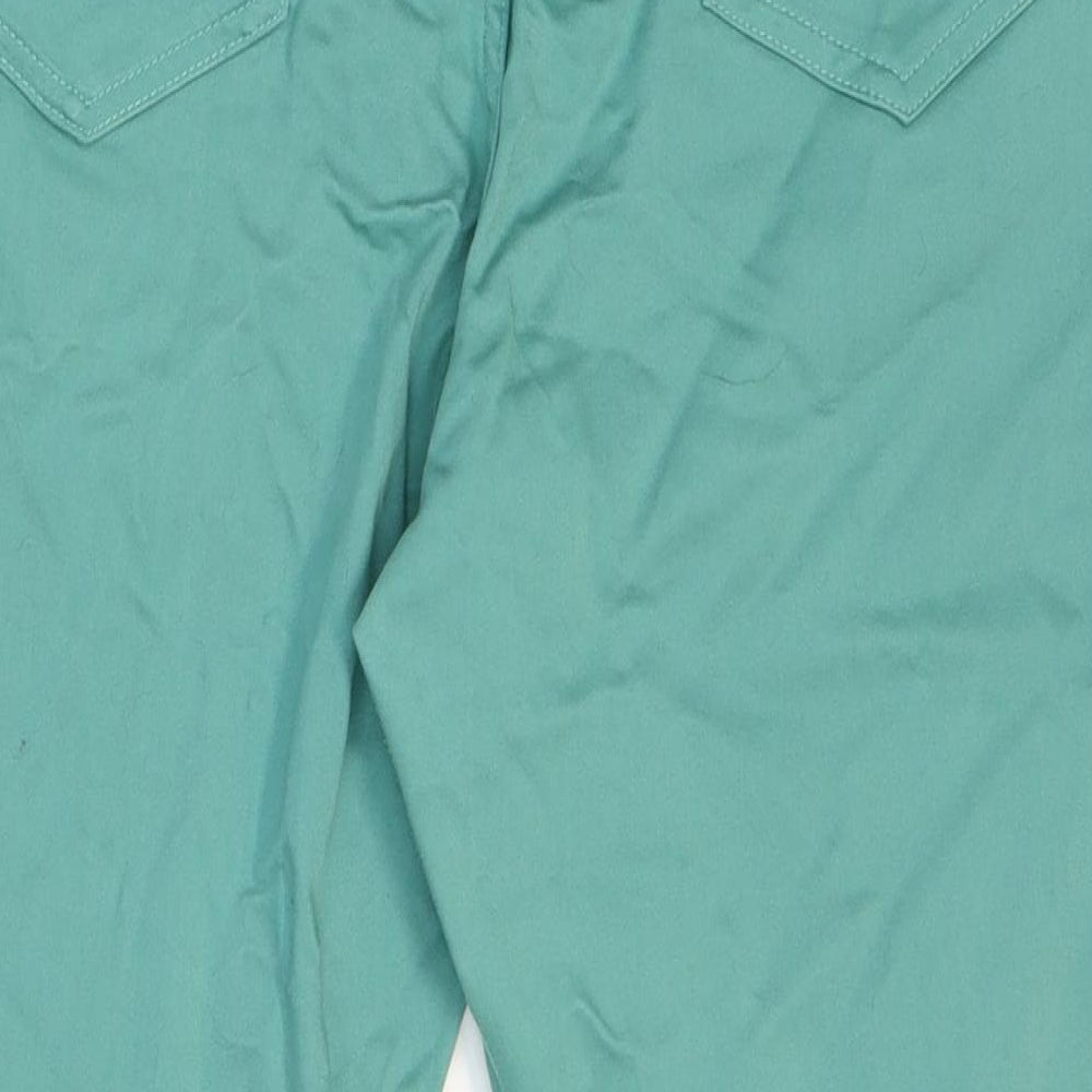 Marks and Spencer Womens Green Cotton Skinny Jeans Size 20 L26 in Slim Zip - Short leg.