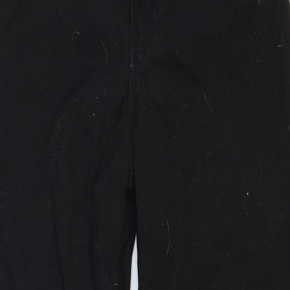 H&M Womens Black Cotton Wide-Leg Jeans Size 12 L29 in Regular Zip