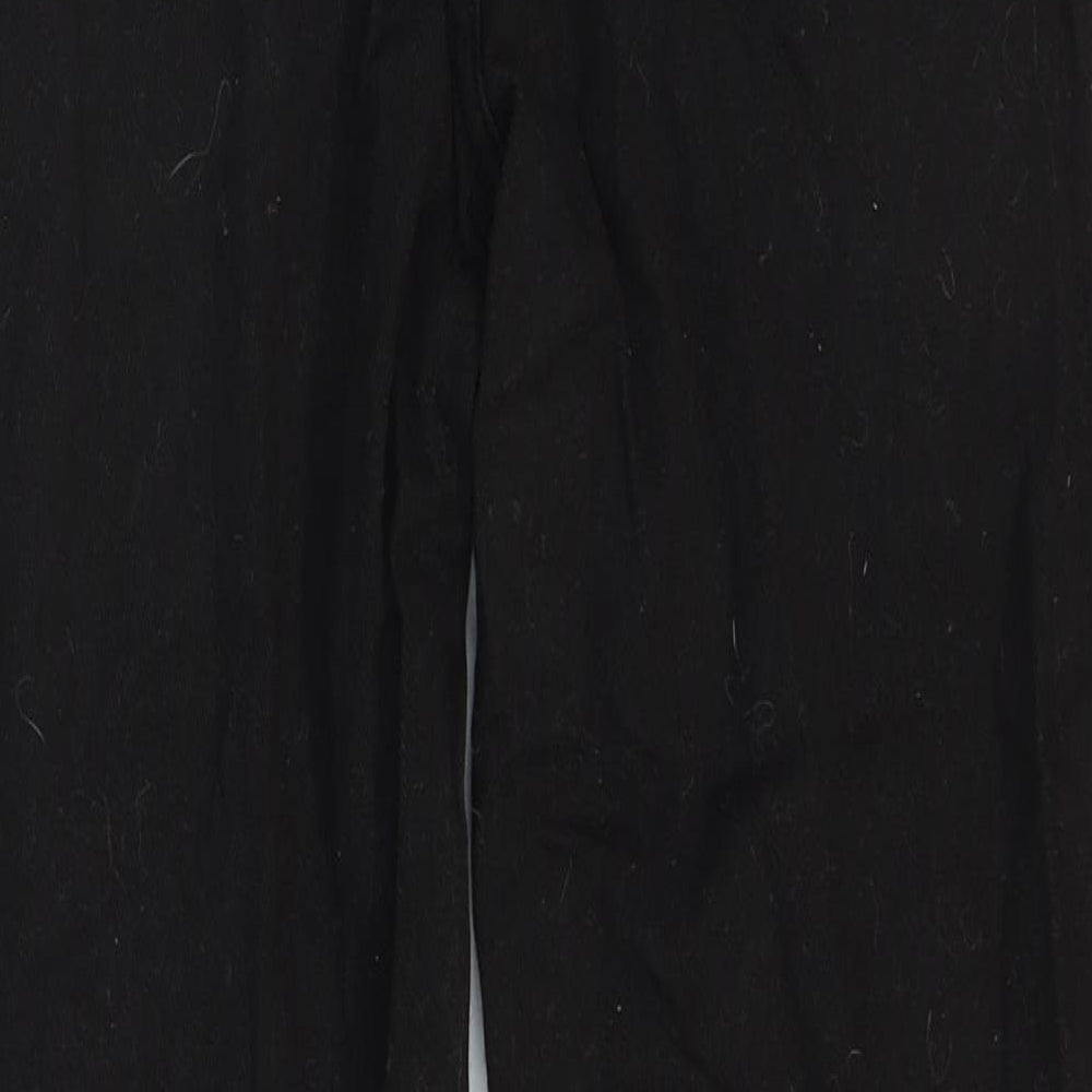 H&M Womens Black Cotton Wide-Leg Jeans Size 12 L29 in Regular Zip