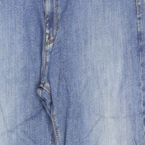 Marks and Spencer Mens Blue Cotton Straight Jeans Size 40 in L29 in Regular Zip