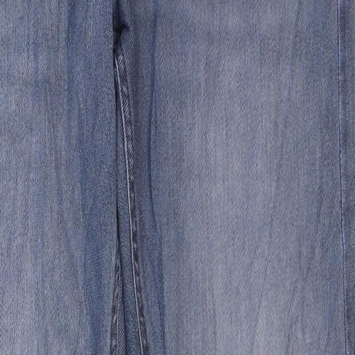 Marks and Spencer Mens Blue Cotton Tapered Jeans Size 34 in L33 in Regular Zip