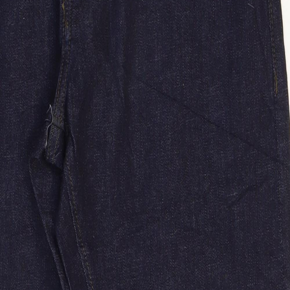 Marks and Spencer Mens Blue Cotton Tapered Jeans Size 34 L29 in Slim Zip