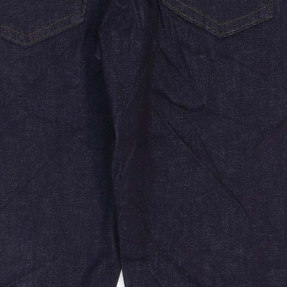 Marks and Spencer Mens Blue Cotton Tapered Jeans Size 34 L29 in Slim Zip