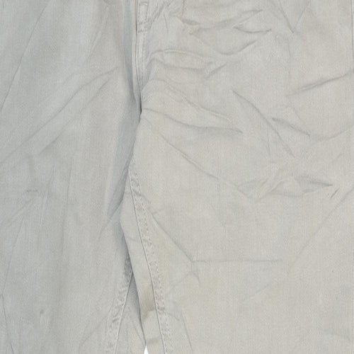 Marks and Spencer Mens Grey Cotton Straight Jeans Size 34 L31 in Regular Zip