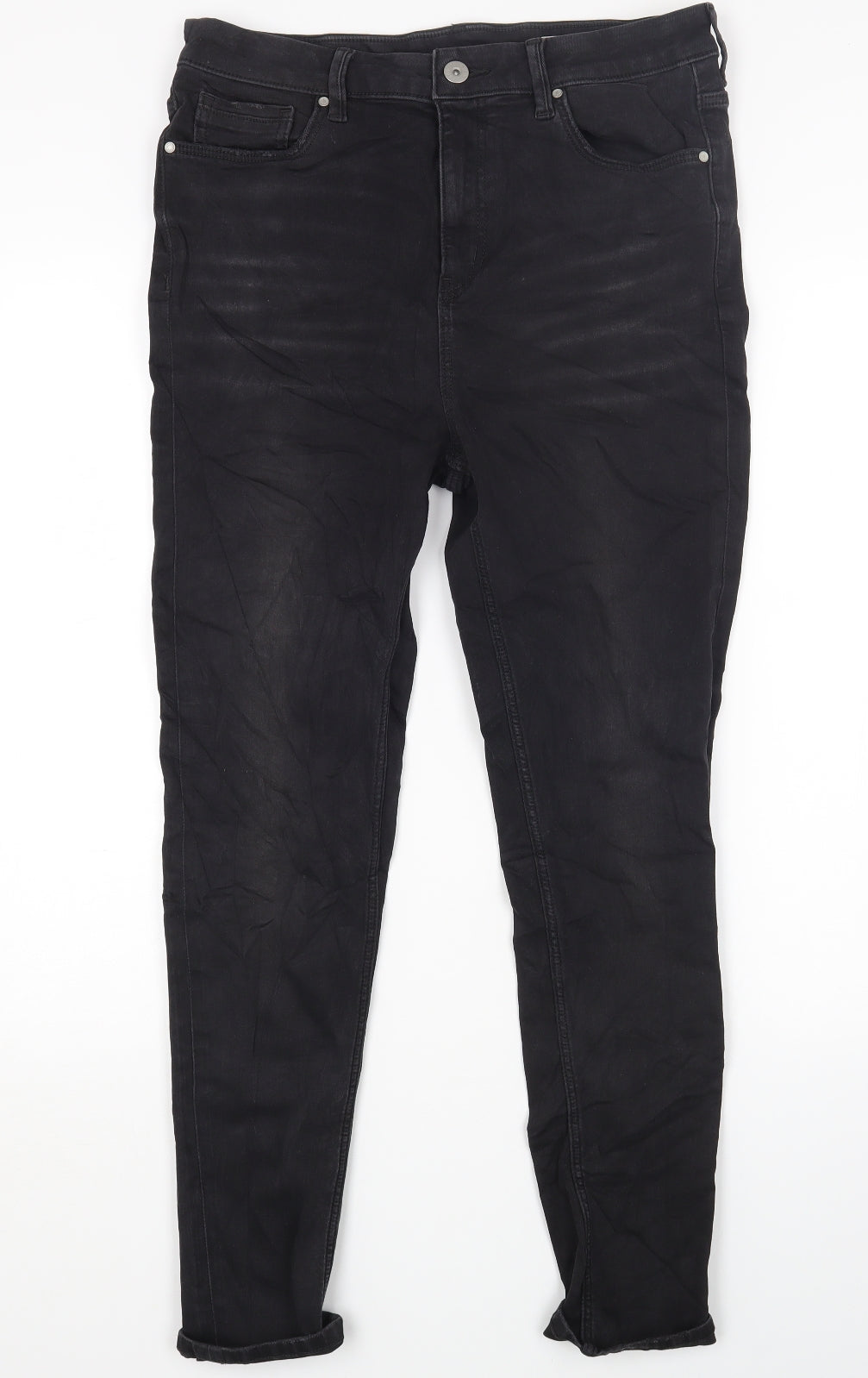 The Carrie Womens Black Cotton Skinny Jeans Size 14 L27 in Regular Zip