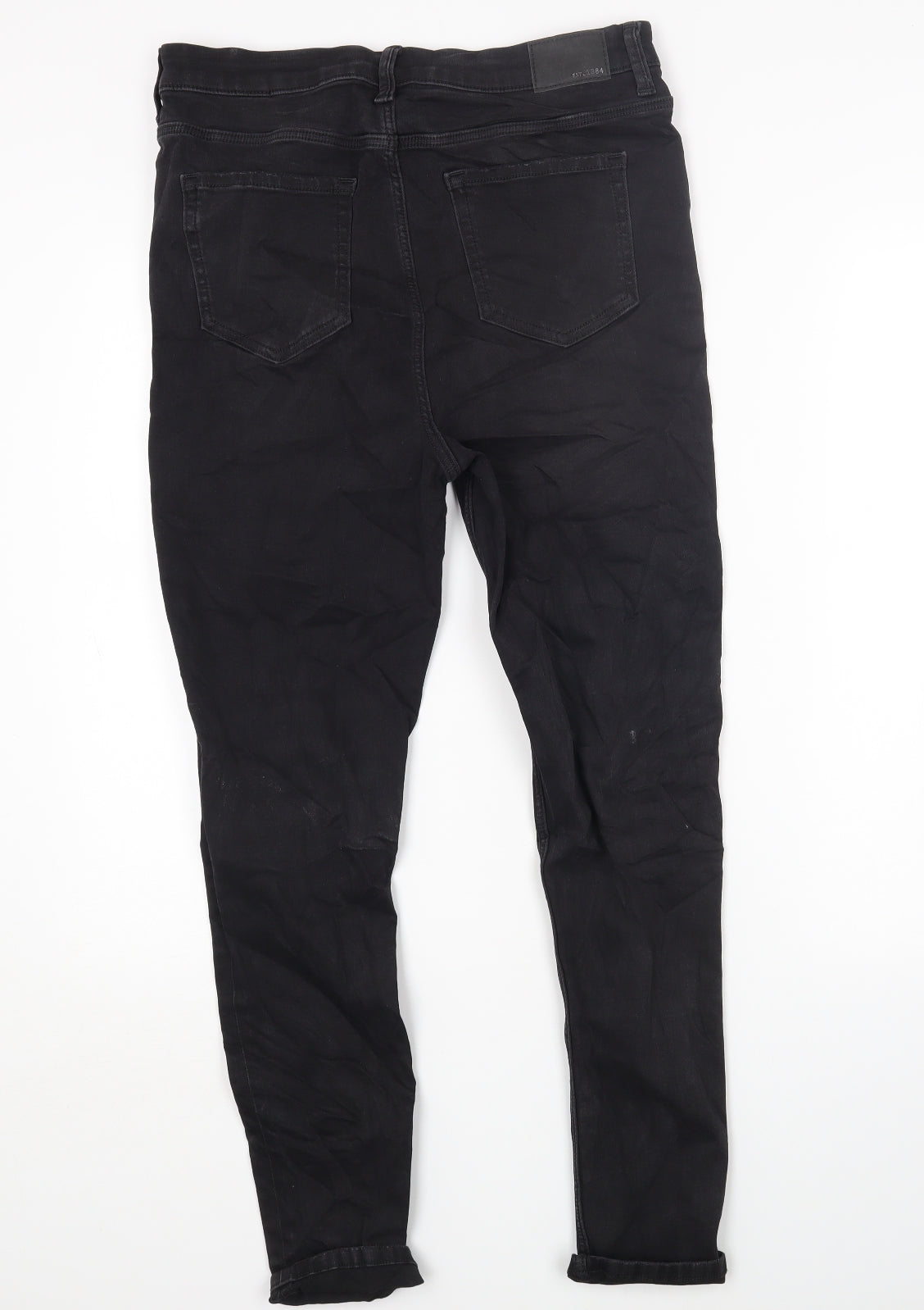 The Carrie Womens Black Cotton Skinny Jeans Size 14 L27 in Regular Zip