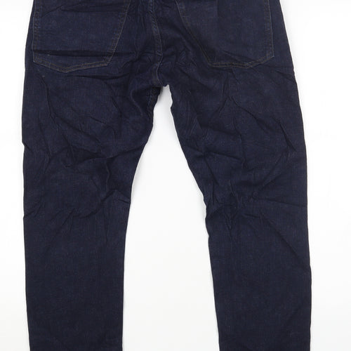 Marks and Spencer Womens Blue Cotton Skinny Jeans Size 34 L28 in Regular Button