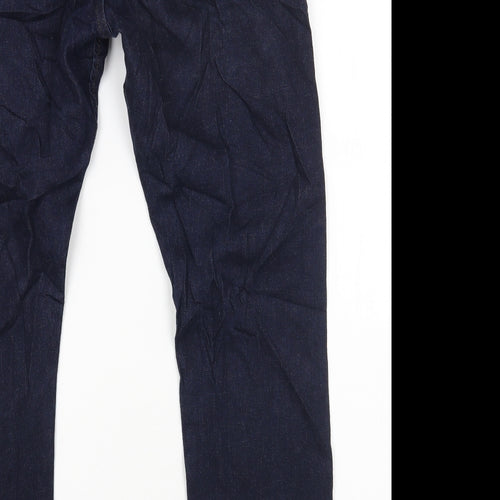 Marks and Spencer Womens Blue Cotton Skinny Jeans Size 34 L28 in Regular Button
