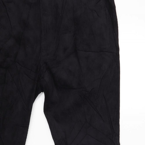 Marks and Spencer Mens Black Cotton Trousers Size 38 L28 in Slim Zip