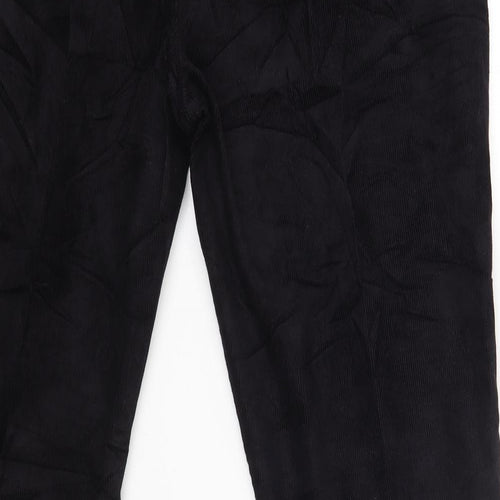 Marks and Spencer Mens Black Cotton Trousers Size 38 L28 in Slim Zip