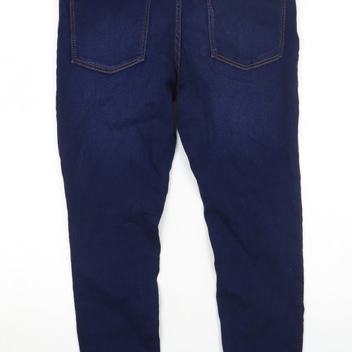 Denim & Co. Womens Blue Cotton Skinny Jeans Size 14 L26 in Regular Zip