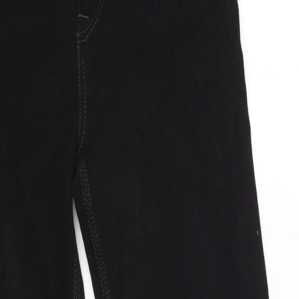 Marks and Spencer Womens Black Cotton Straight Jeans Size 8 L28 in Regular Zip