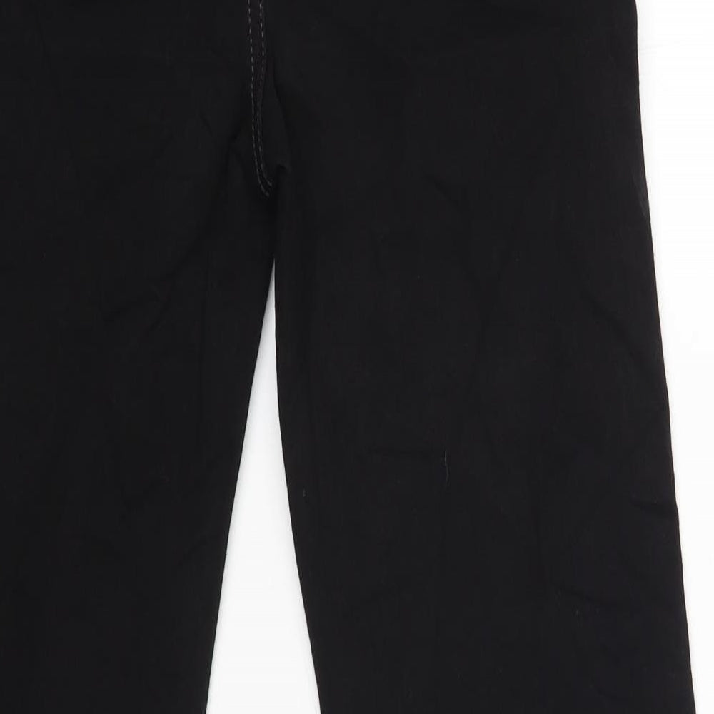 Marks and Spencer Womens Black Cotton Straight Jeans Size 8 L28 in Regular Zip