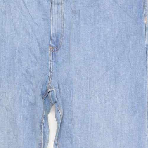 Marks and Spencer Mens Blue Cotton Straight Jeans Size 40 in L20 in Regular Zip