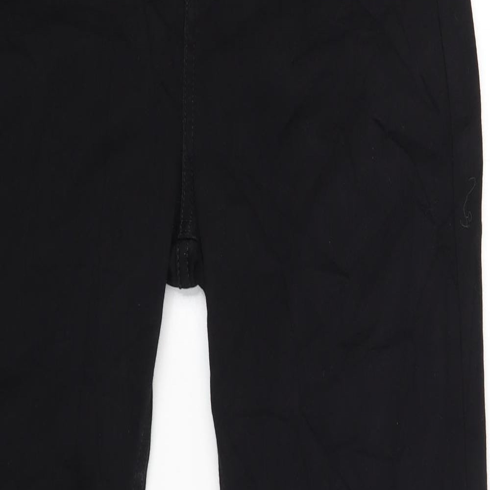 Marks and Spencer Womens Black Cotton Straight Jeans Size 14 L29 in Regular Zip