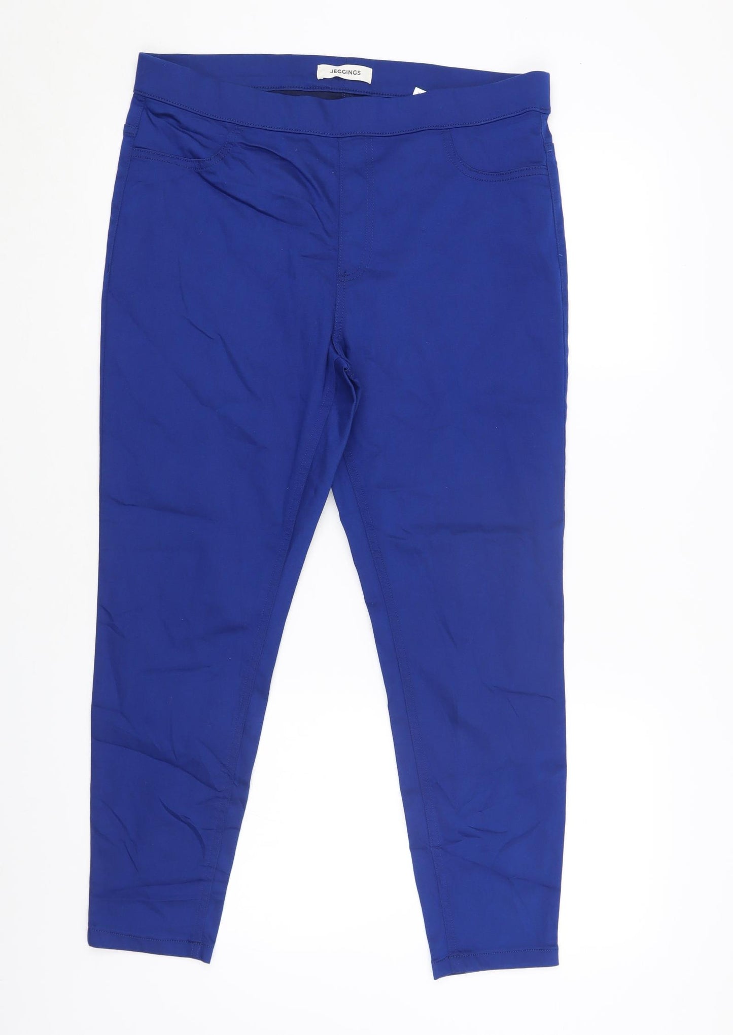 Marks and Spencer Womens Blue Cotton Jegging Jeans Size 16 L25 in Regular