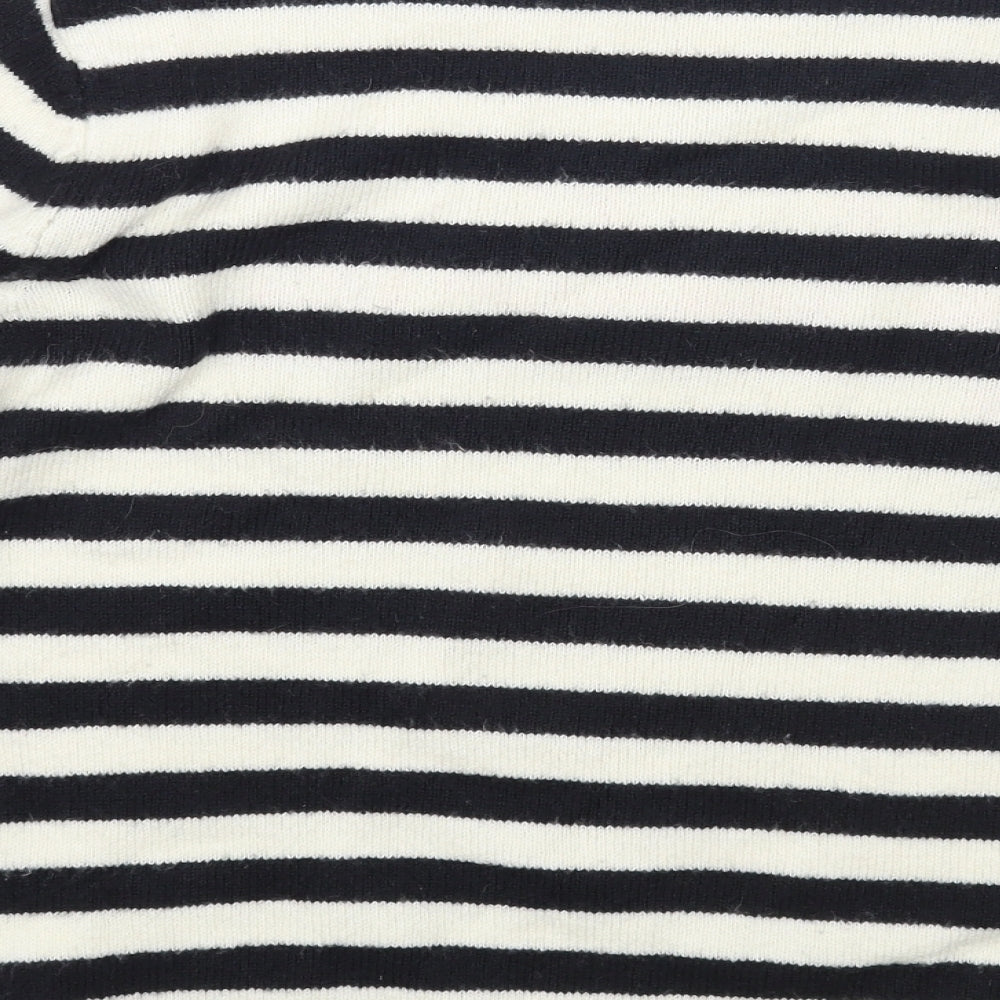 Lipsy Womens White Round Neck Striped Acrylic Pullover Jumper Size 12 - J'adore