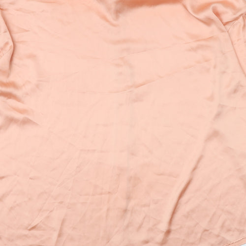 Gallery Womens Orange Polyester Basic Button-Up Size 14 Collared