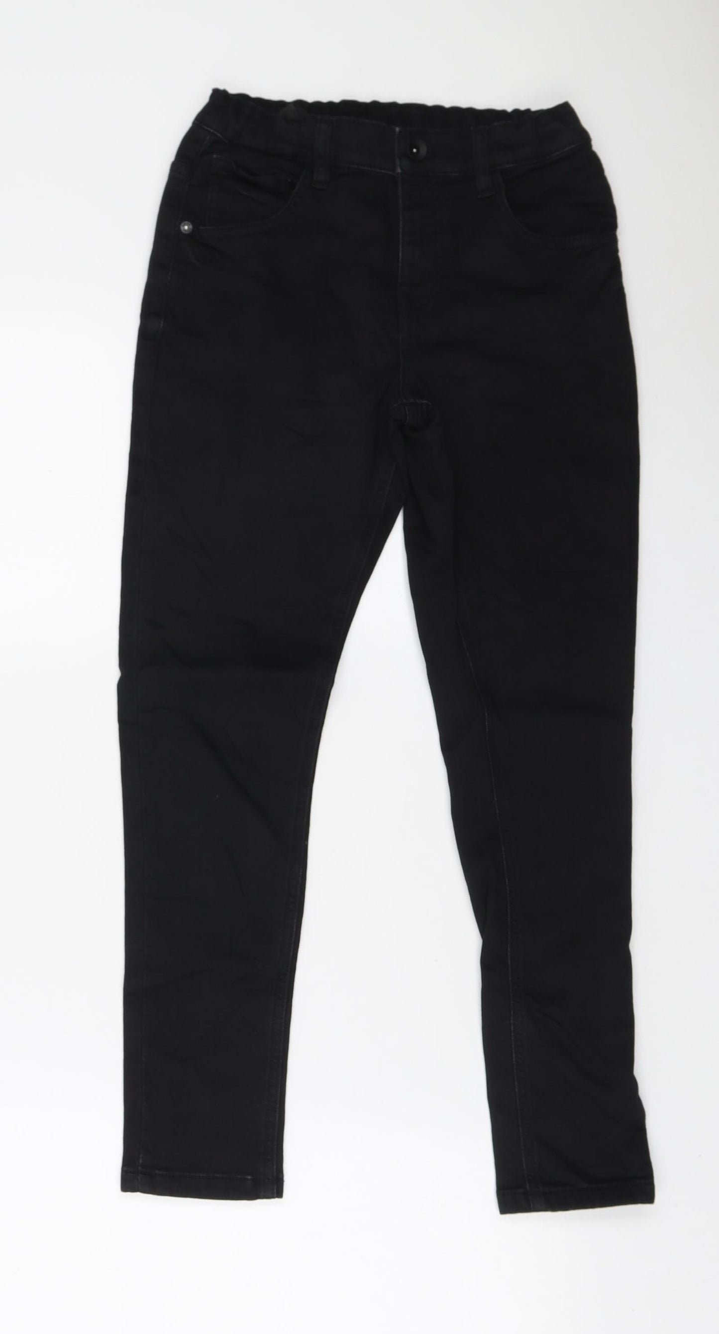 Marks and Spencer Girls Black Polyester Skinny Jeans Size 11-12 Years Regular Zip