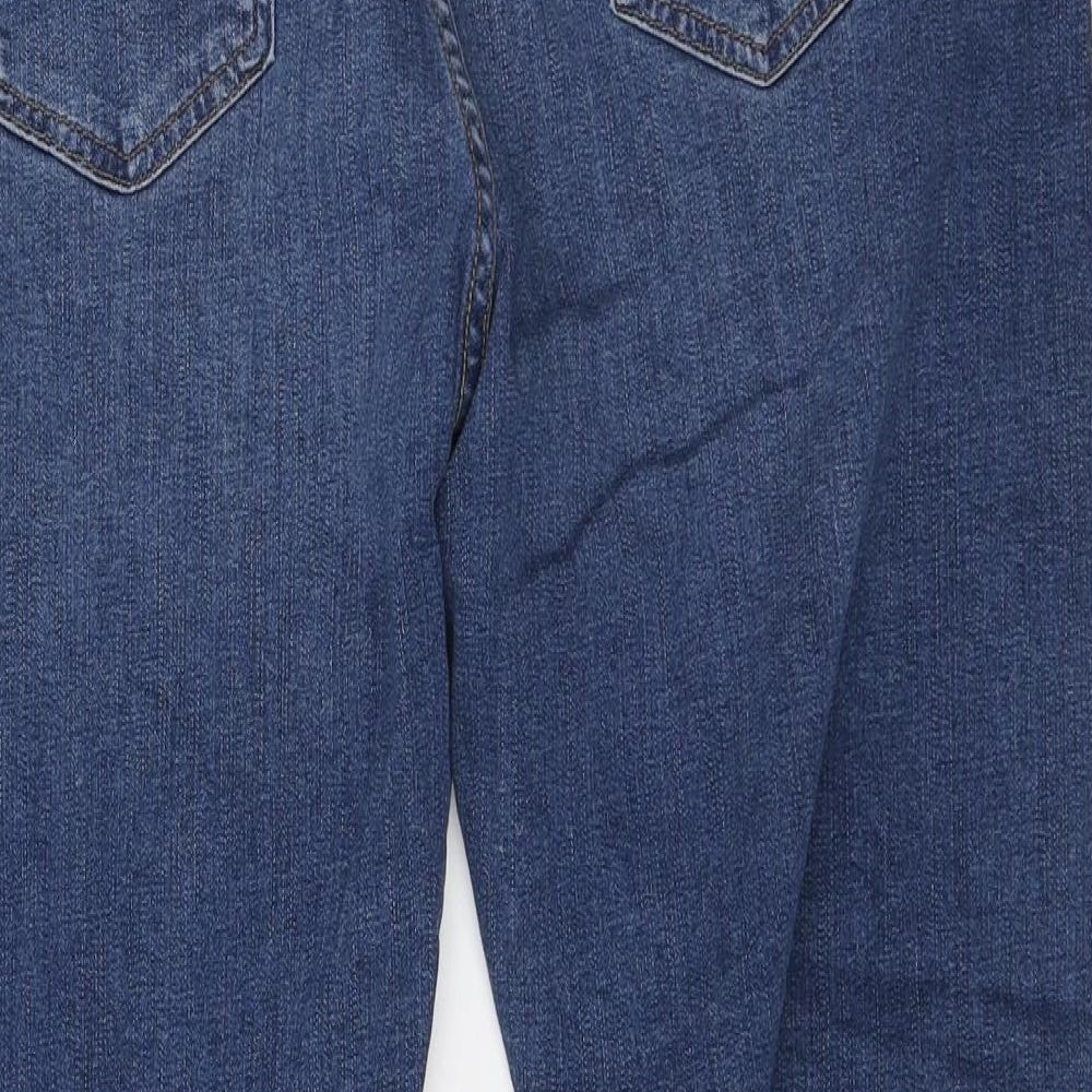 Per Una Womens Blue Lyocell Straight Jeans Size 18 L24 in Regular Zip