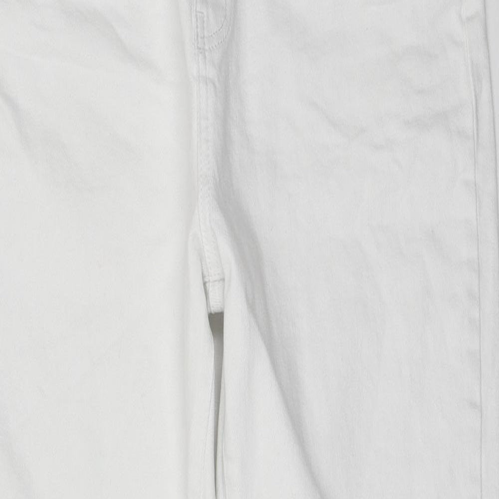 Sosander Womens White Cotton Mom Jeans Size 10 L28 in Regular Zip