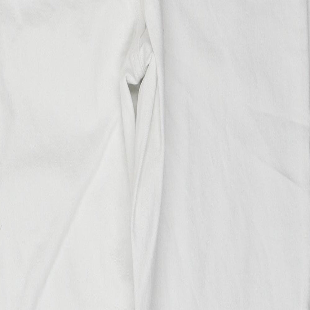 Sosander Womens White Cotton Mom Jeans Size 10 L28 in Regular Zip