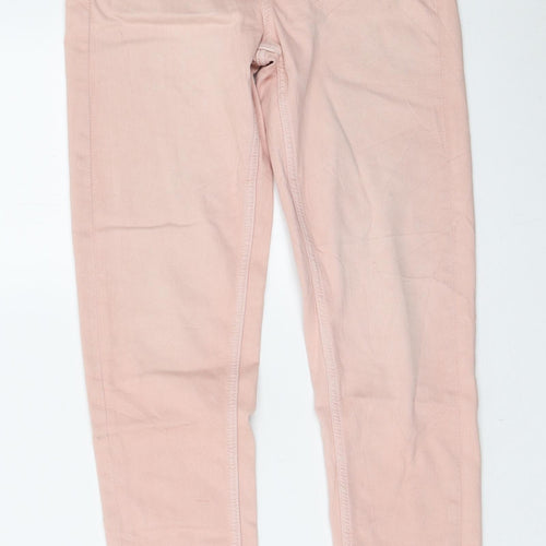 Marks and Spencer Womens Pink Cotton Skinny Jeans Size 6 L28 in Regular Zip