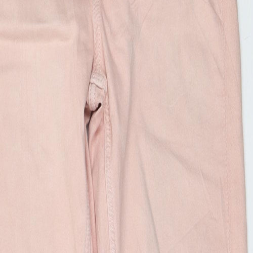 Marks and Spencer Womens Pink Cotton Skinny Jeans Size 6 L28 in Regular Zip