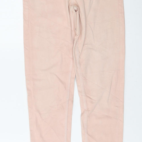 Marks and Spencer Womens Pink Cotton Skinny Jeans Size 8 L30 in Regular Zip