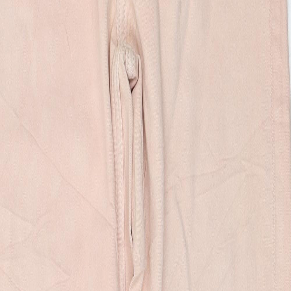 Marks and Spencer Womens Pink Cotton Skinny Jeans Size 8 L30 in Regular Zip