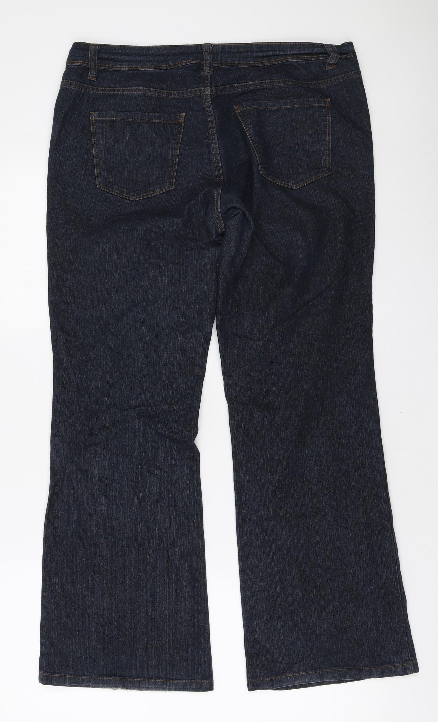 New Look Womens Blue Polyester Bootcut Jeans Size 14 L28 in Regular Zip