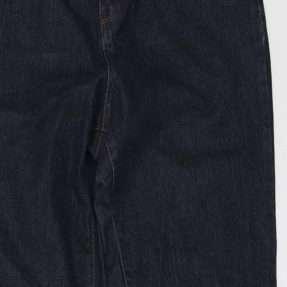 New Look Womens Blue Polyester Bootcut Jeans Size 14 L28 in Regular Zip