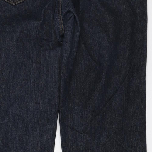 New Look Womens Blue Polyester Bootcut Jeans Size 14 L28 in Regular Zip