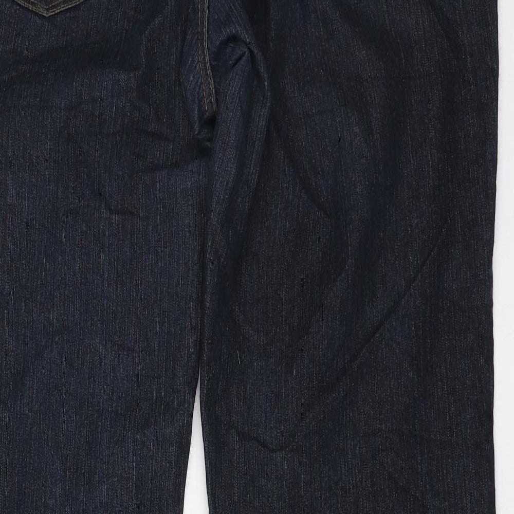 New Look Womens Blue Polyester Bootcut Jeans Size 14 L28 in Regular Zip