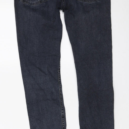 Topman Mens Blue Cotton Skinny Jeans Size 30 in L30 in Regular Zip