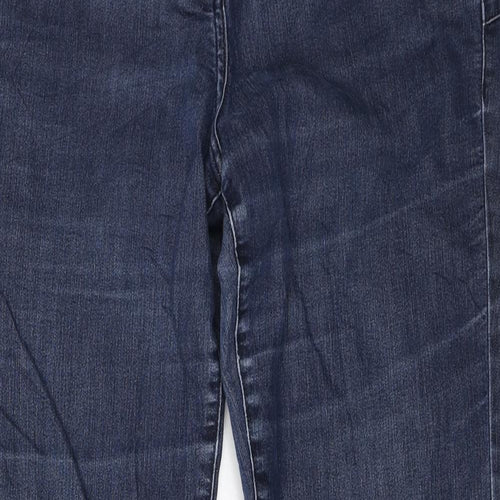 NEXT Womens Blue Cotton Bootcut Jeans Size 16 L30 in Regular Zip