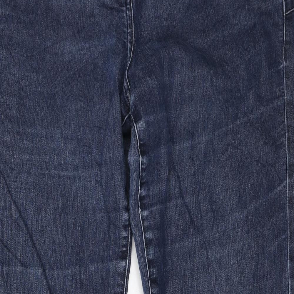 NEXT Womens Blue Cotton Bootcut Jeans Size 16 L30 in Regular Zip