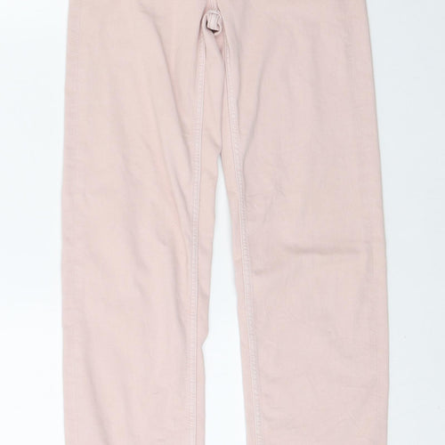 Marks and Spencer Mens Pink Cotton Straight Jeans Size 60 L30 in Regular Zip