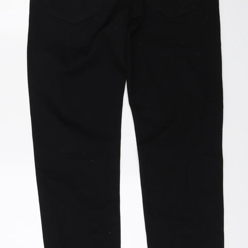 JACK & JONES Mens Black Cotton Straight Jeans Size 34 in L34 in Regular Zip