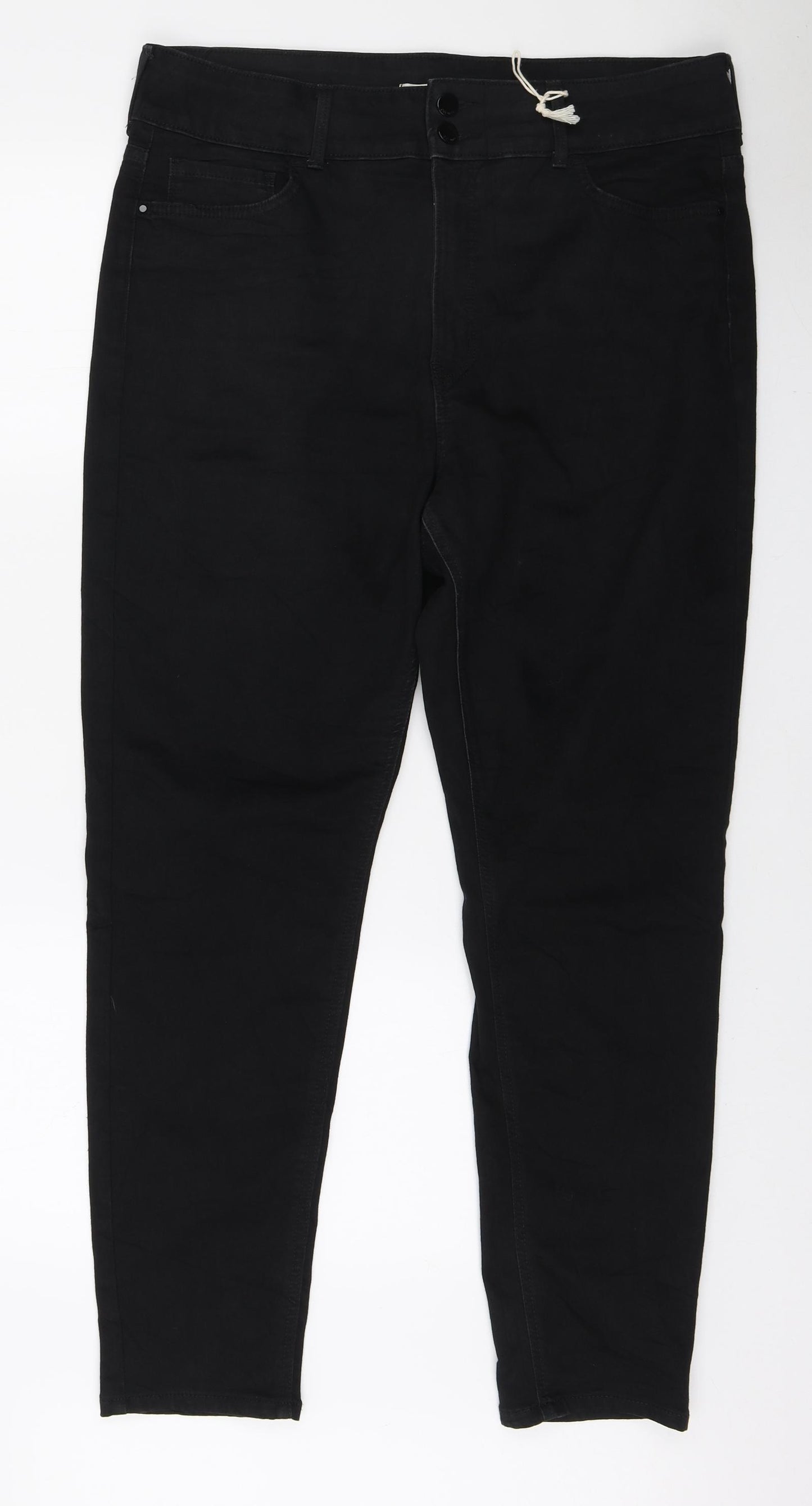 Per Una Womens Black Polyester Skinny Jeans Size 18 L28 in Regular Zip