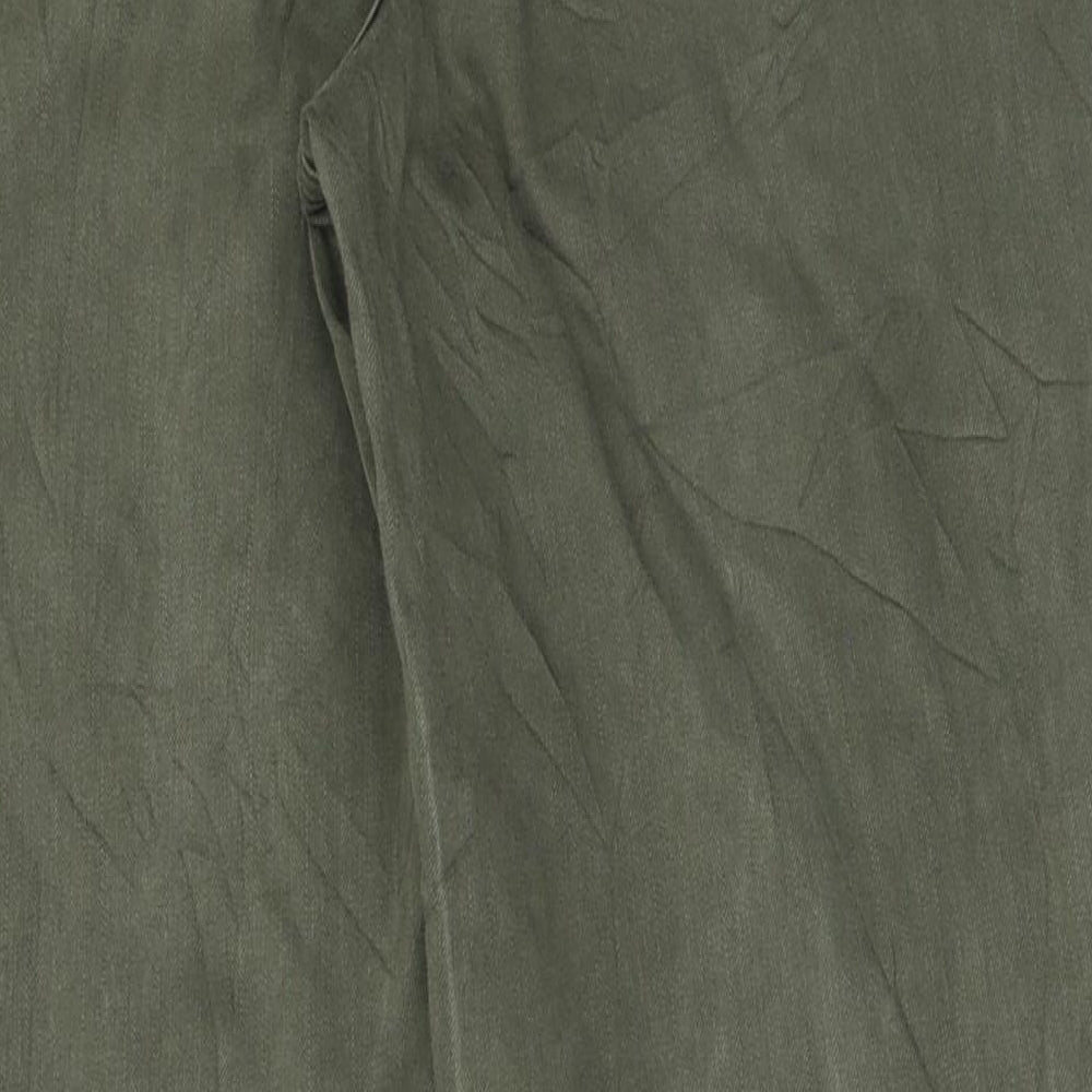 Lands' End Womens Green Cotton Straight Jeans Size 12 L27 in Regular Zip