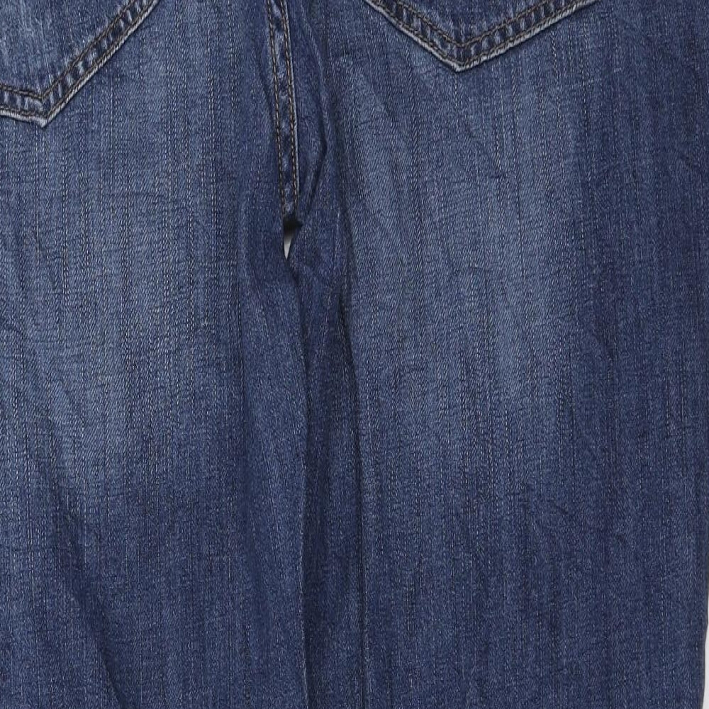 Marks and Spencer Womens Blue Lyocell Boyfriend Jeans Size 18 L28 in Regular Zip