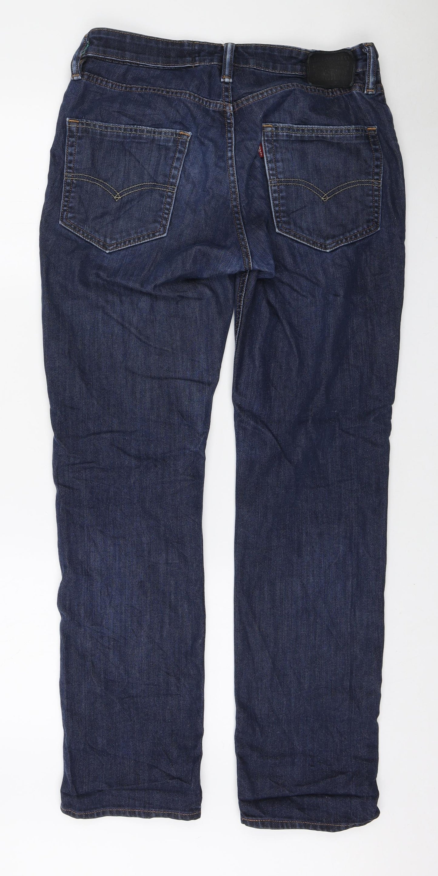 Signature by Levi Strauss & Co. Mens Blue Polyester Straight Jeans Size 32 in L32 in Regular Zip