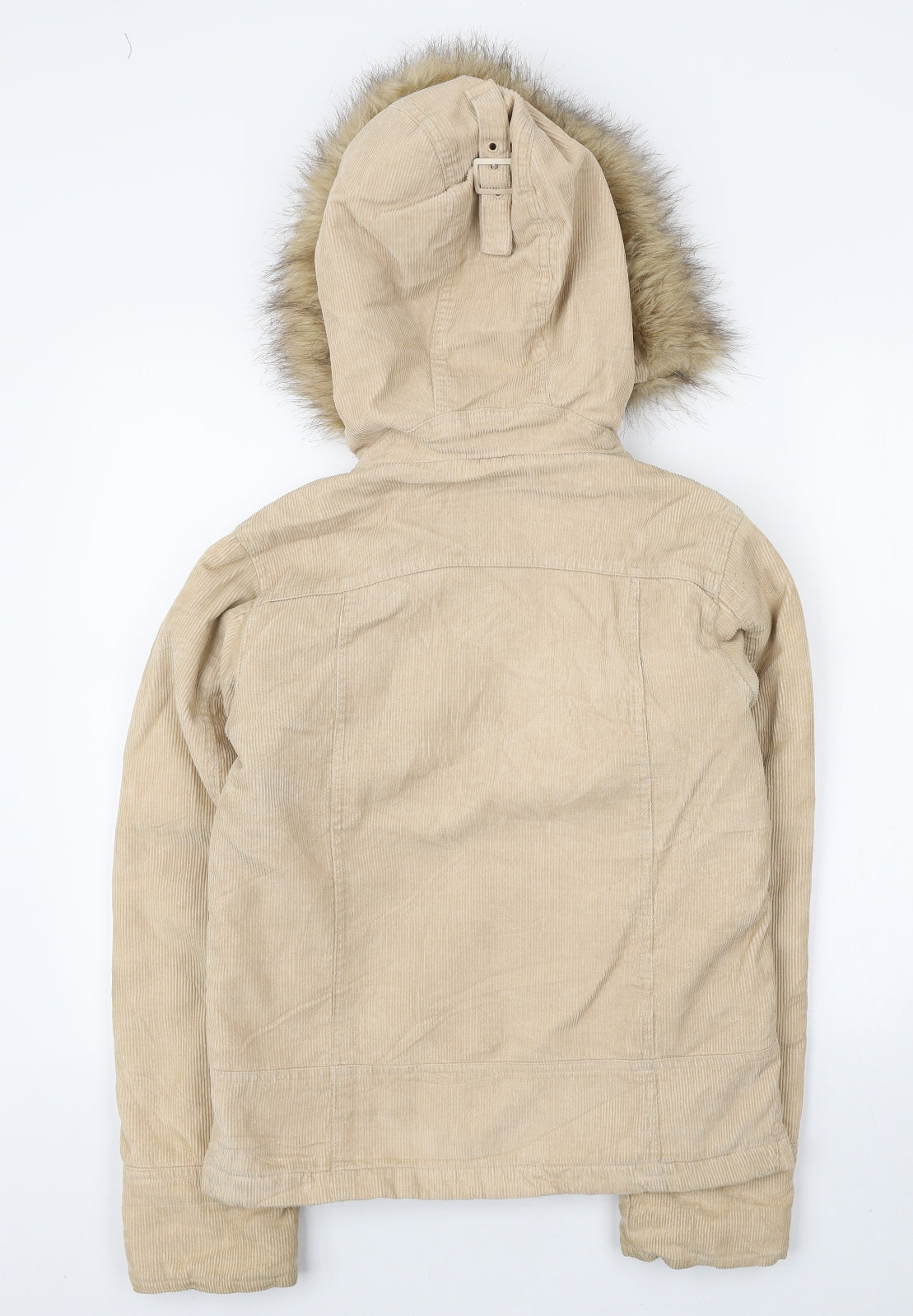 Topshop Womens Beige Quilted Jacket Size 10 Zip