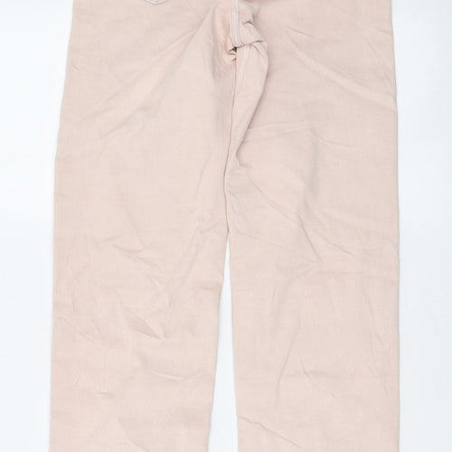 Marks and Spencer Womens Pink Cotton Straight Jeans Size 6 L31 in Regular Zip