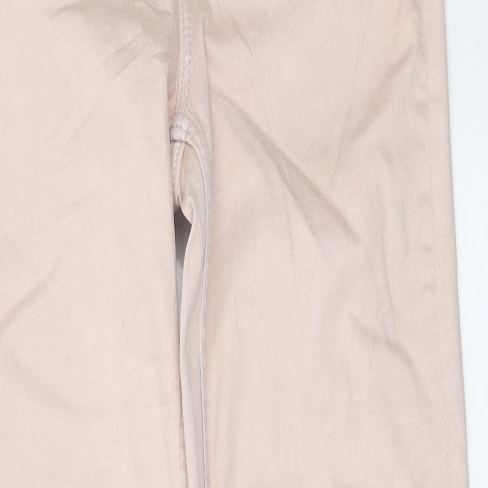 Marks and Spencer Womens Pink Cotton Straight Jeans Size 6 L31 in Regular Zip