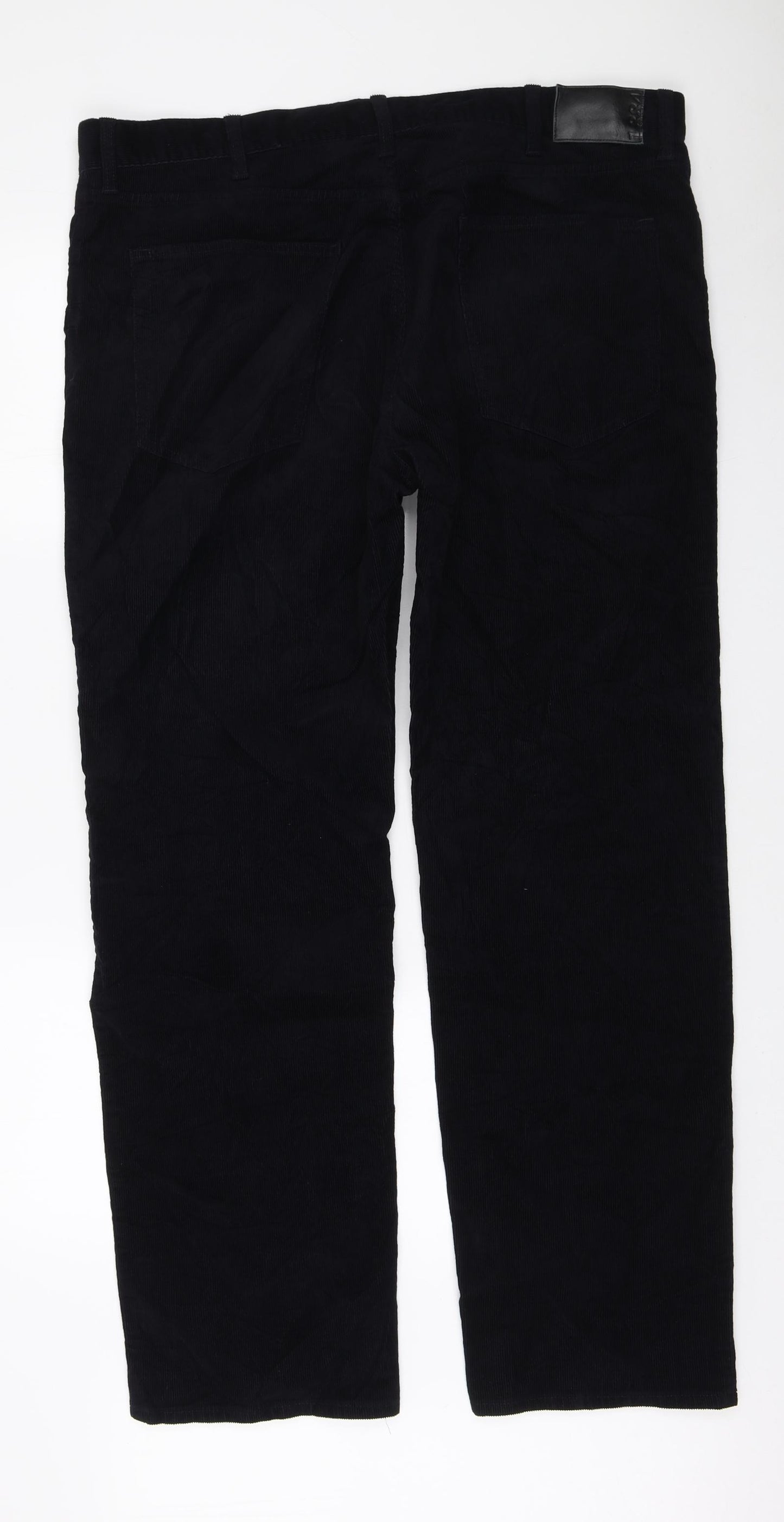 Marks and Spencer Mens Blue Cotton Straight Jeans Size 42 in L33 in Regular Zip