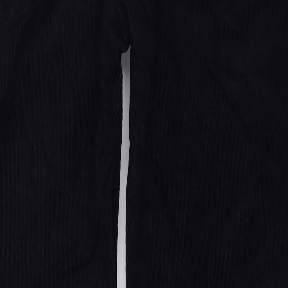 Marks and Spencer Mens Blue Cotton Straight Jeans Size 42 in L33 in Regular Zip
