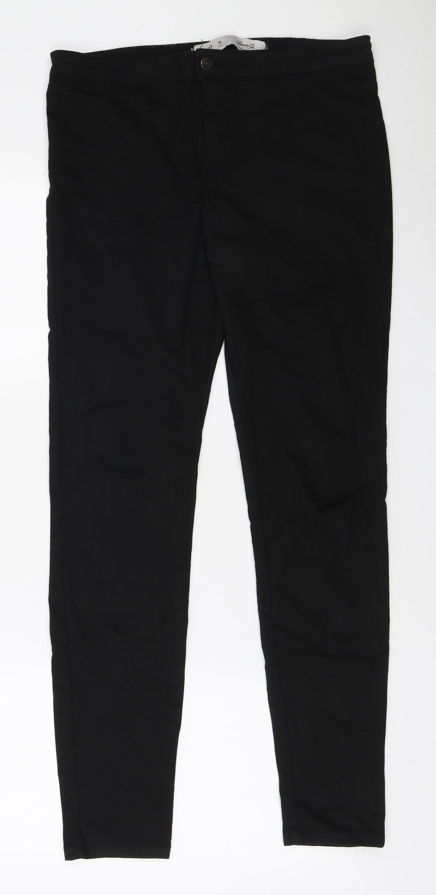 Denim & Co. Womens Black Polyester Skinny Jeans Size 14 L28 in Regular Zip