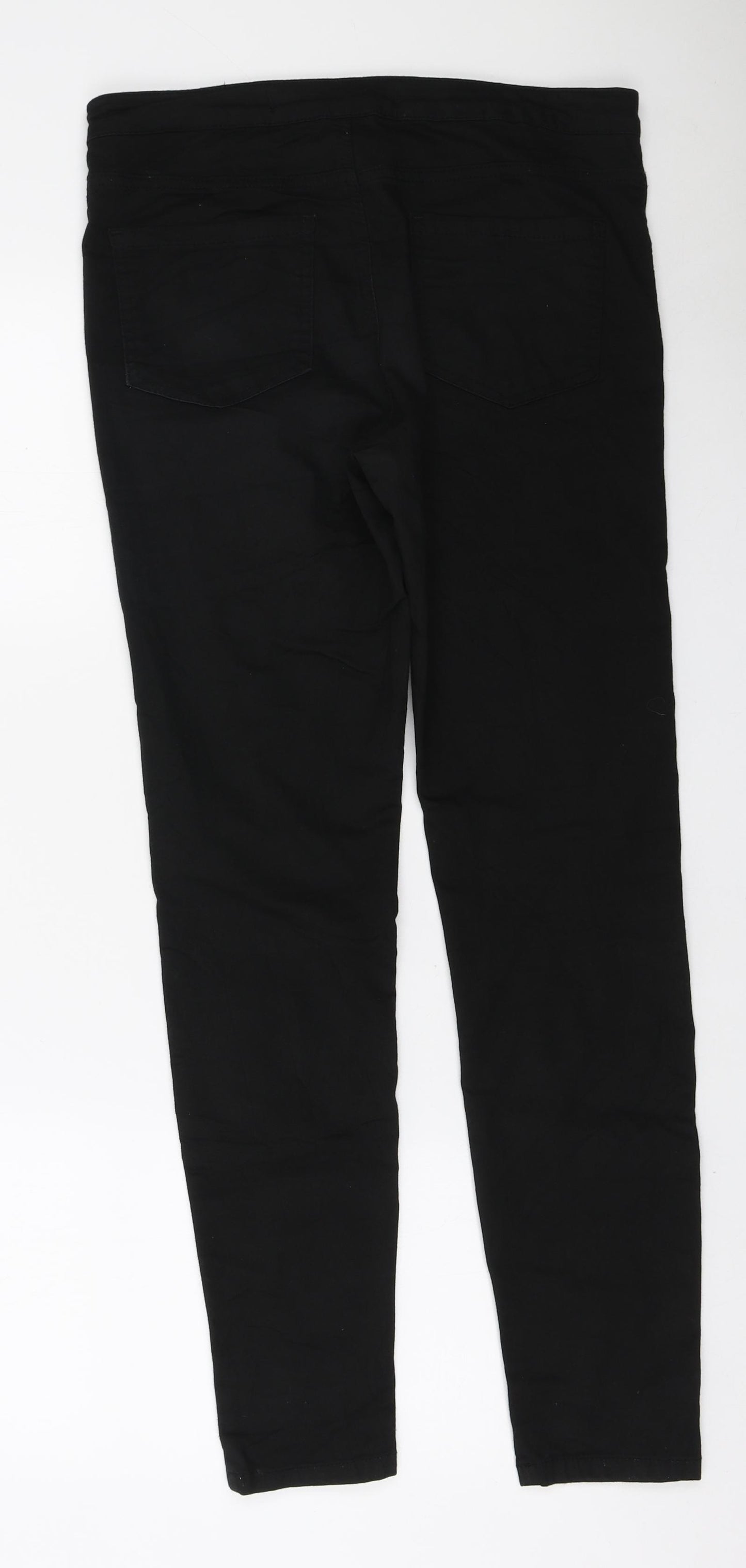 Denim & Co. Womens Black Polyester Skinny Jeans Size 14 L28 in Regular Zip